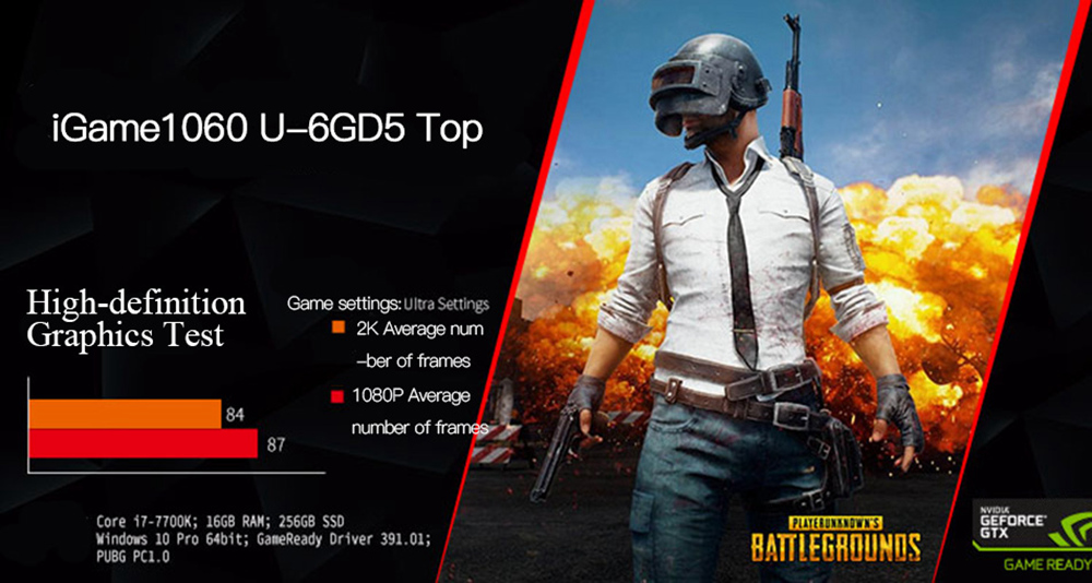 Colorful iGame GeForce GTX1060 U-TOP-6G Video Graphics Card 1506-1708MHZ 6GB GDDR5 8Gbps/192Bit 3DP+HDMI+DVI - Black