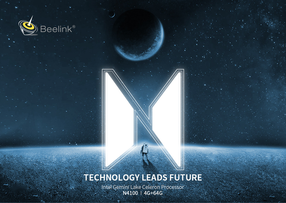 Beelink Gemini N41 Intel Gemini Lake N4100 4GB LPDDR4 64GB eMMC Windows 10 Mini PC Dual Band WIFI Gigabit LAN Bluetooth USB3.0*4 HDMI*2