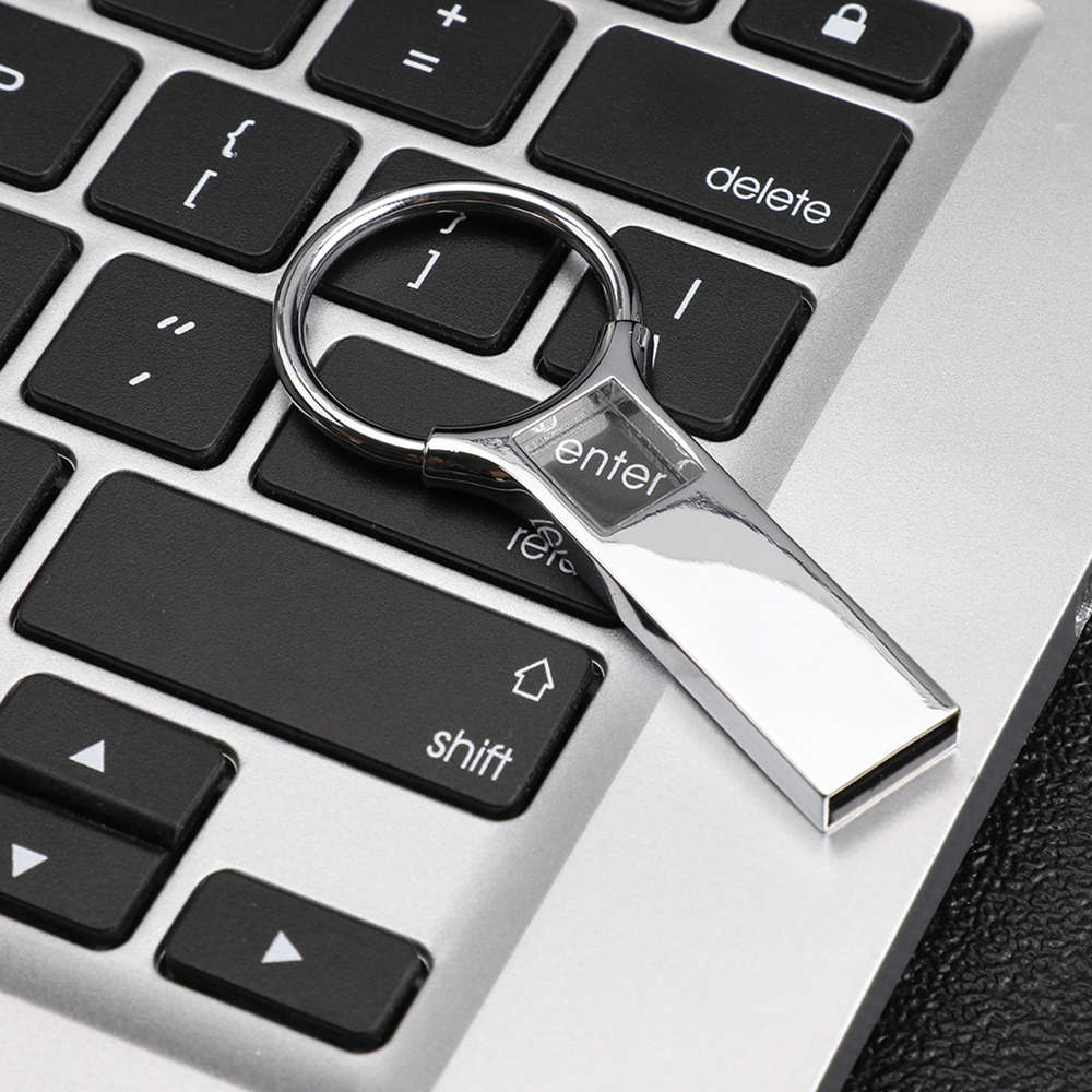 CW10320 USB Flash Drive 64GB Alloy Key Waterproof And Splash-proof Design - Silver