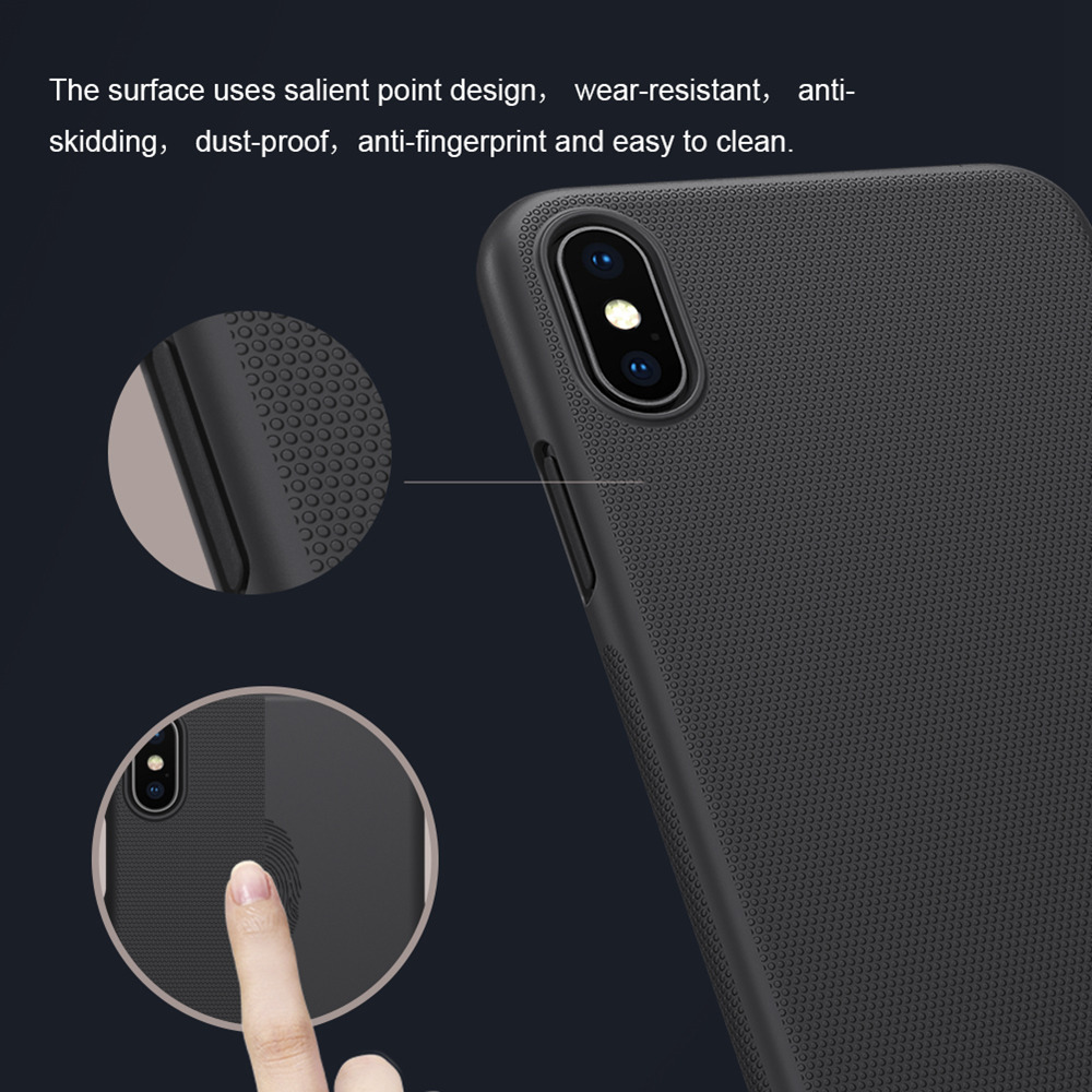NILLKIN Matte Hard Phone Case for iPhone XS Max 6.5 Inch Protective Back Cover - Black