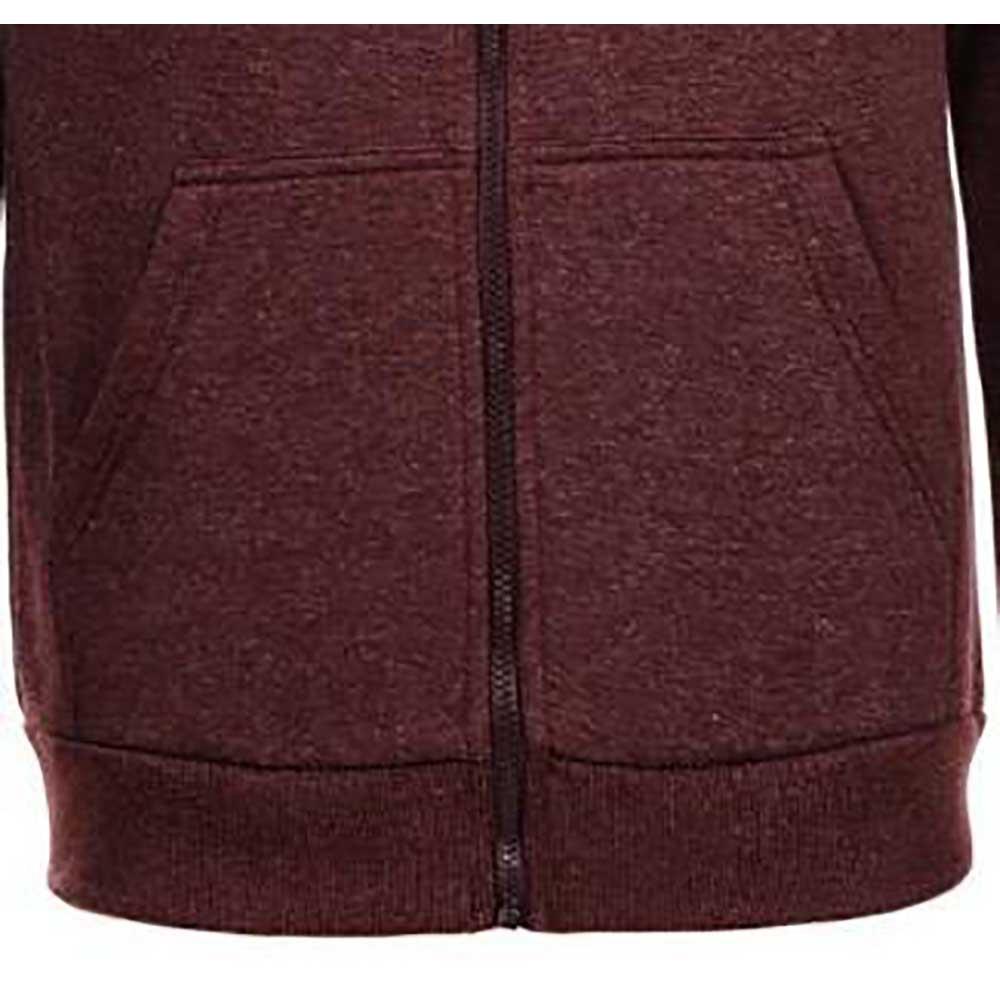 New Men Pullover Winter Warm Collar Cap Zipper Hoodies Tracksuit Fashion Hoodies Size XXL - Burgundy