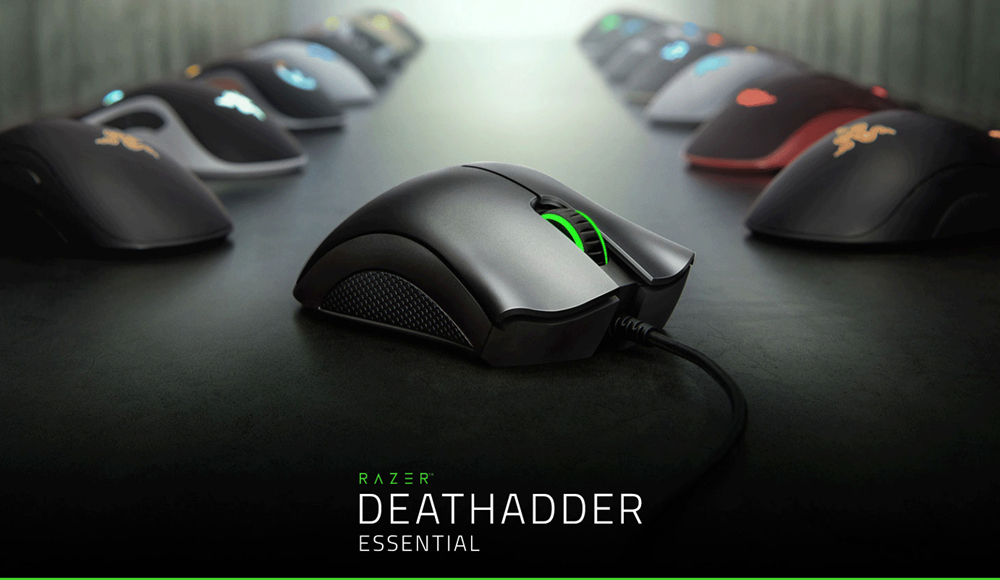 Razer DeathAdder Essential Optical Professional Grade Gaming Mouse Ergonomic Right-handed Design 6400 Adjustable DPI - White