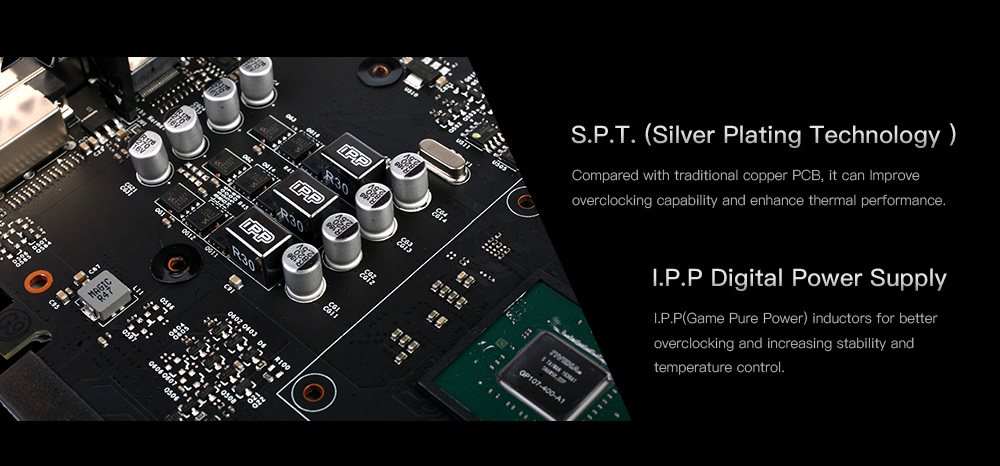 Colorful iGame GTX1050Ti Vulcan U 4G EC Video Graphics Card 1290-1379MHz 4GB GDDR5 7Gbps/128Bit DP+HDMI+DVI - Black