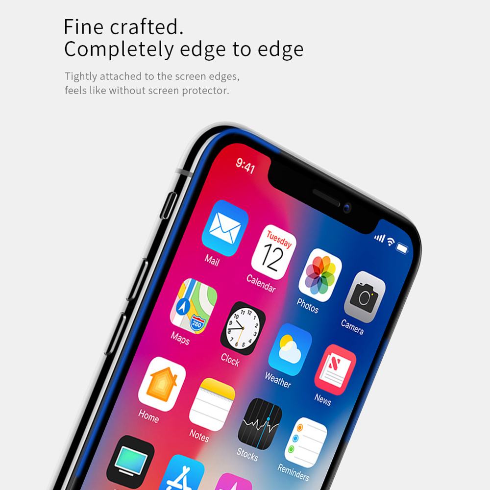 NILLKIN XD CP+MAX Tempered Glass Film for iPhone XS Max 6.5 Inch Explosion-proof Screen Protector - Black
