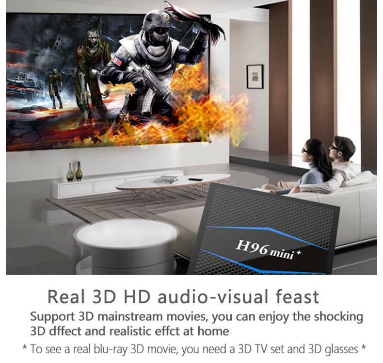 H96 Mini+ Amlogic S905W Android 7.1 KODI 17.6 2GB/16GB 4K TV Box WIFI LAN USB3.0