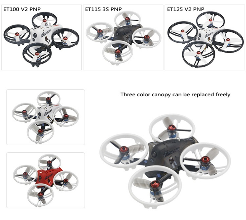 KINGKONG/LDARC ET115 3S FPV Racing Drone F3 FC OSD 12A BLHELI_S 4 In 1 ESC 5.8G 16CH VTX - PNP