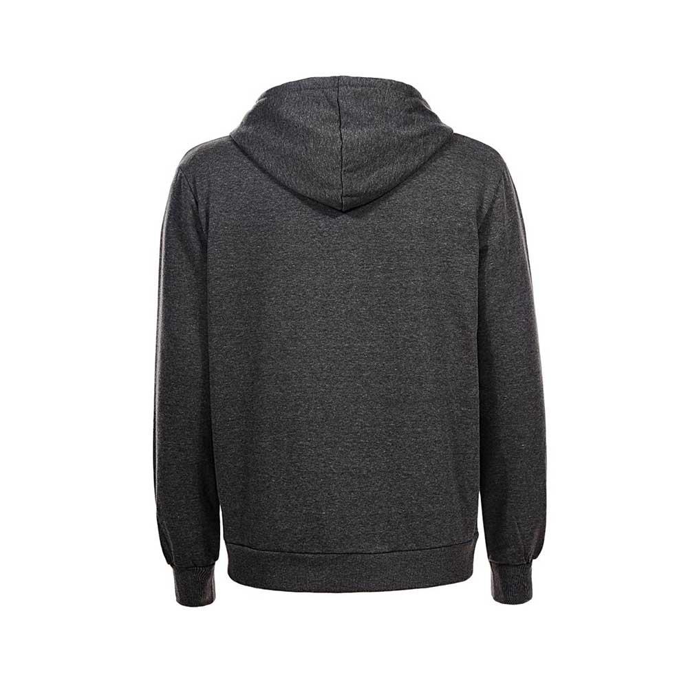 Men Casual Solid Color Long Sleeve Sweatshirt Zipper Hoodie Coat Size 4XL - Dark Gray