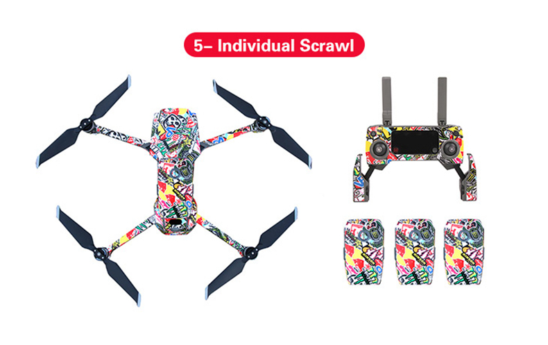 Sunnylife PVC Stickers for DJI Mavic 2 Pro/Zoom RC Drone - Shark Skull