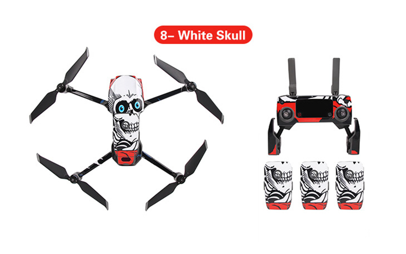 Sunnylife PVC Stickers for DJI Mavic 2 Pro/Zoom RC Drone - Shark Skull