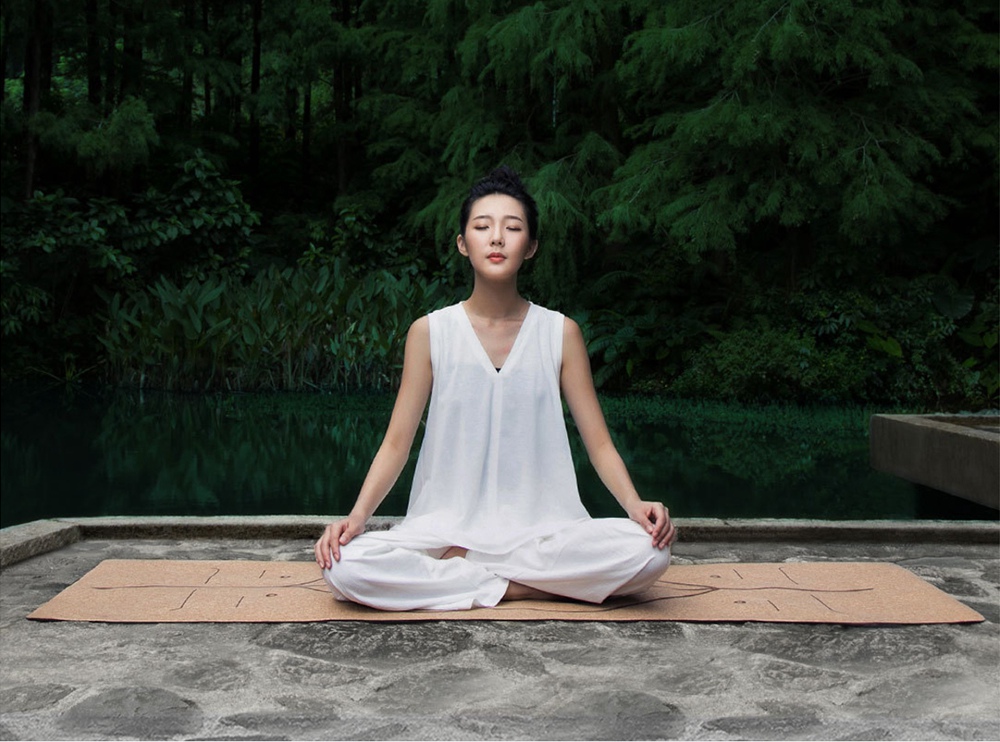 Xiaomi Yunmai Natural Cork Yoga Mat Double-sided Anti-slip Great Resilience Environmental fitness yoga mat - Wood Color