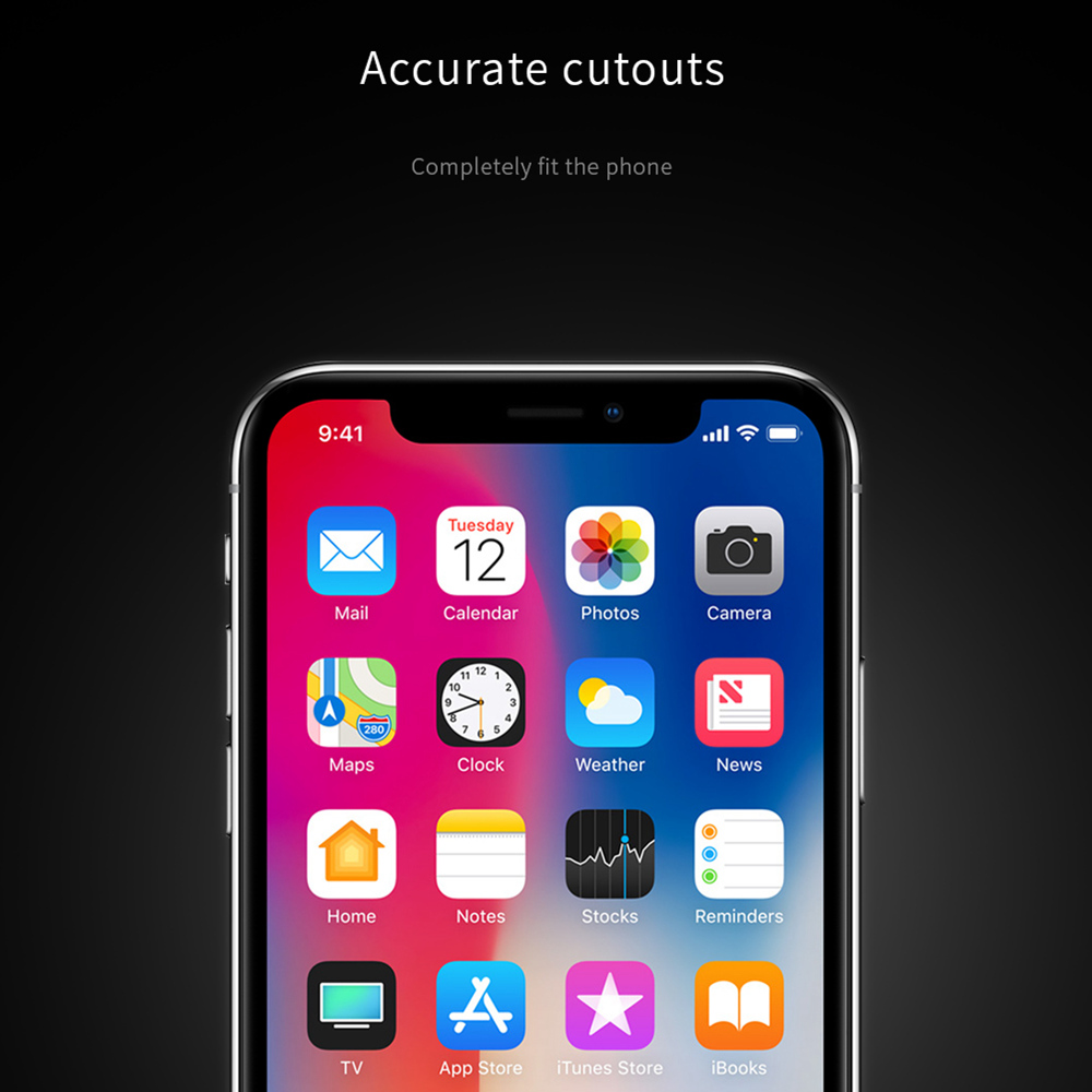 NILLKIN XD CP+MAX Tempered Glass Film for iPhone XS Max 6.5 Inch Explosion-proof Screen Protector - Black