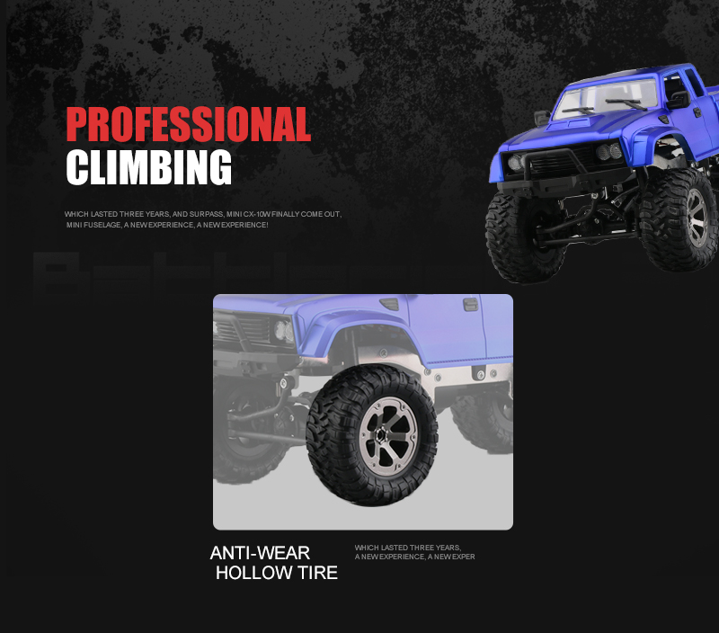 JDRC JD002A 2.4G 1:12 4WD Brushed Off-road Military Truck RC Car with LED Light RTR - Blue