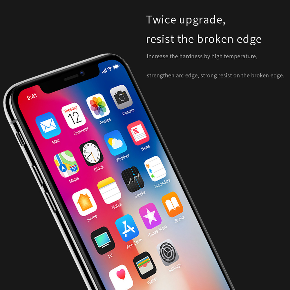 NILLKIN XD CP+MAX Tempered Glass Film for iPhone XS Max 6.5 Inch Explosion-proof Screen Protector - Black