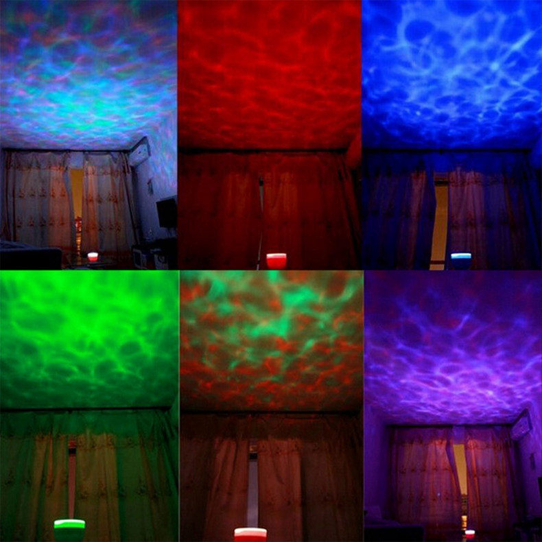 Aurora Master Night Light Ocean Wave Projector Music Player Speaker LED Night Light Colorful Sky Starry - White