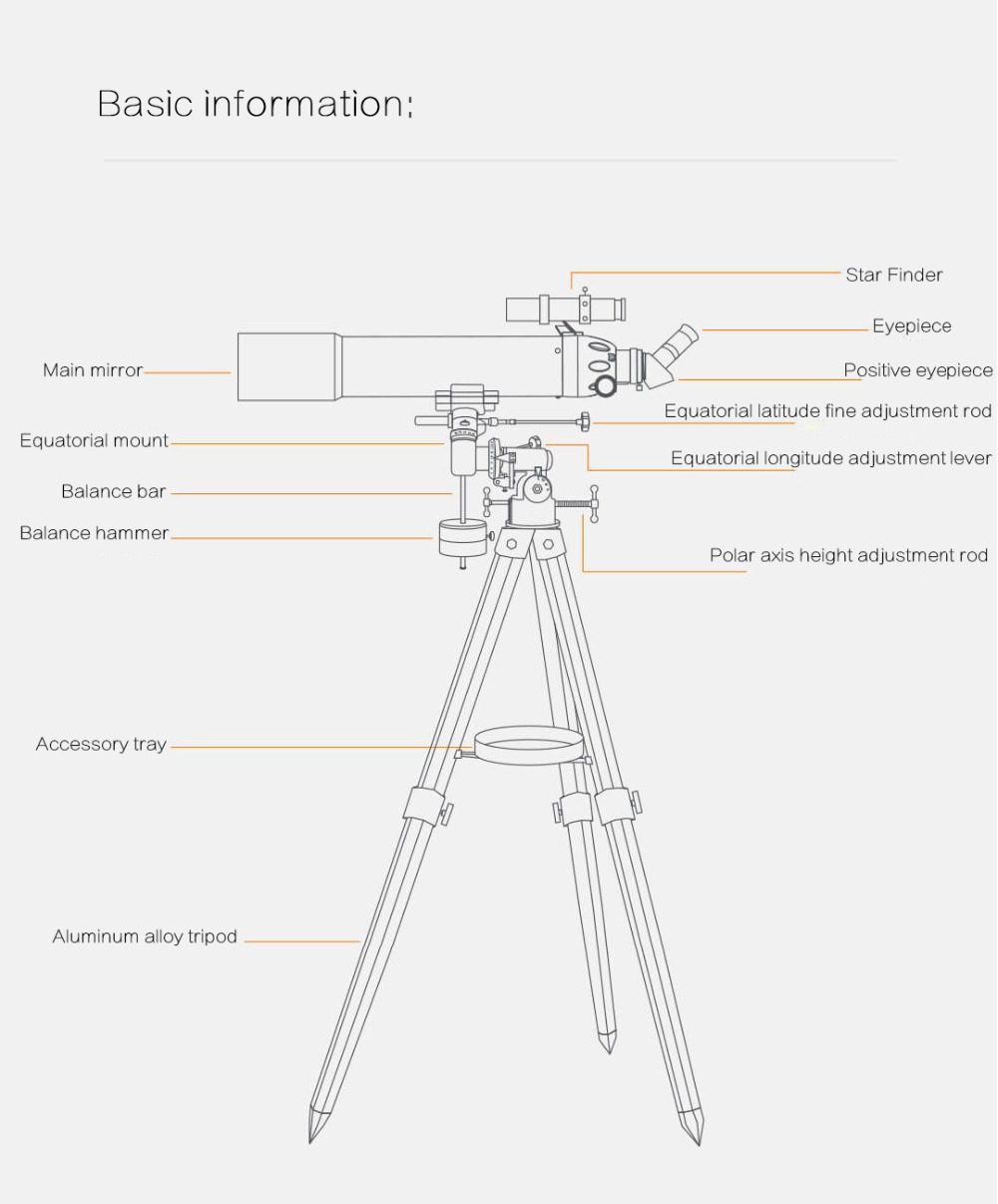 Xiaomi BEEBEST XA90 Professional Astronomical Telescope 90mm Main Mirror Caliber High-resolution Imaging Connect Phone To Take Photos - White