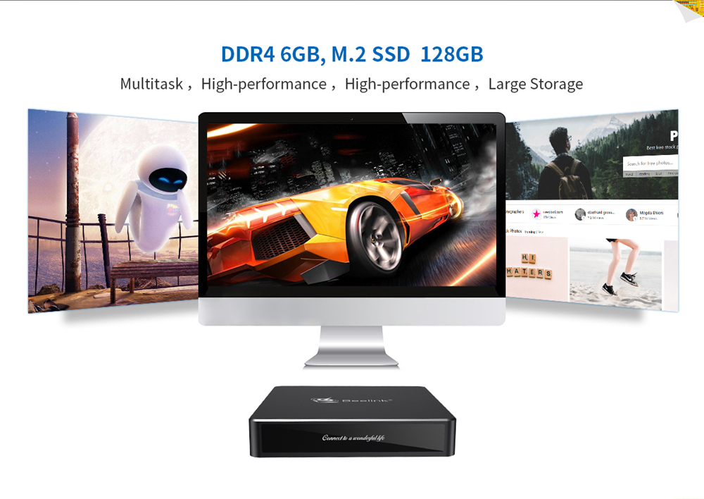 Beelink N41 Intel Gemini Lake N4100 6GB LPDDR4 128GB SSD Windows 10 Mini PC Dual Band WIFI Gigabit LAN Bluetooth USB3.0 HDMI*2