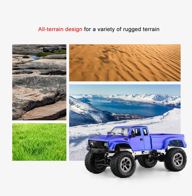 JDRC JD002A 2.4G 1:12 4WD Brushed Off-road Military Truck RC Car with LED Light RTR - Red