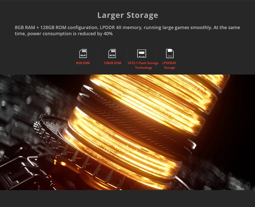 Nubia Red Magic 6.0 Inch FHD Screen 4G LTE Gaming Smartphone Snapdragon 835 6GB 64GB 24.0MP Camera Android 8.1 OS Type-C Touch ID OTG - Black