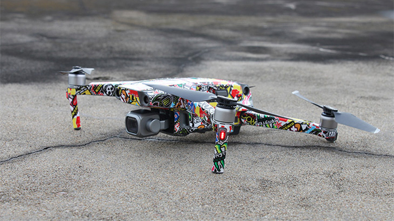 Sunnylife PVC Stickers for DJI Mavic 2 Pro/Zoom RC Drone - Flame Skull