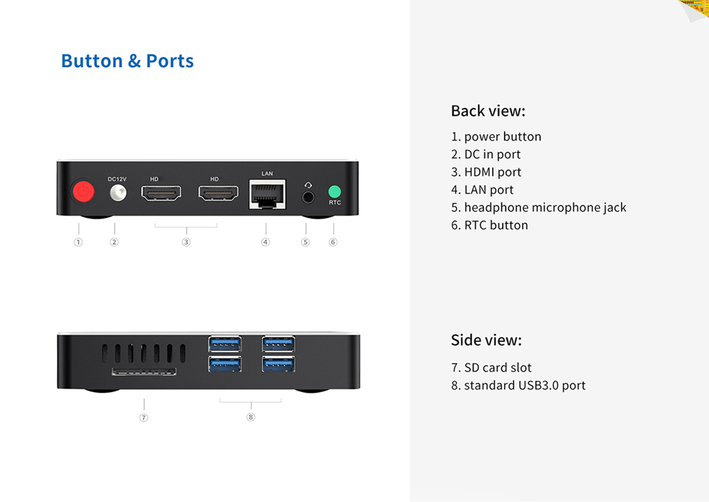 Beelink Gemini N41 Intel Gemini Lake N4100 4GB LPDDR4 64GB eMMC Windows 10 Mini PC Dual Band WIFI Gigabit LAN Bluetooth USB3.0*4 HDMI*2