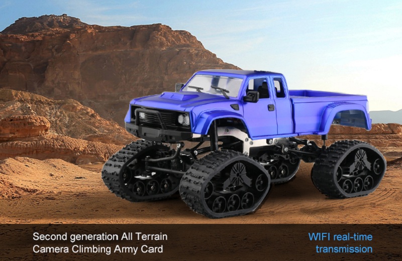 JDRC JD002A 2.4G 1:12 4WD Brushed Off-road Military Truck RC Car with LED Light RTR - Blue