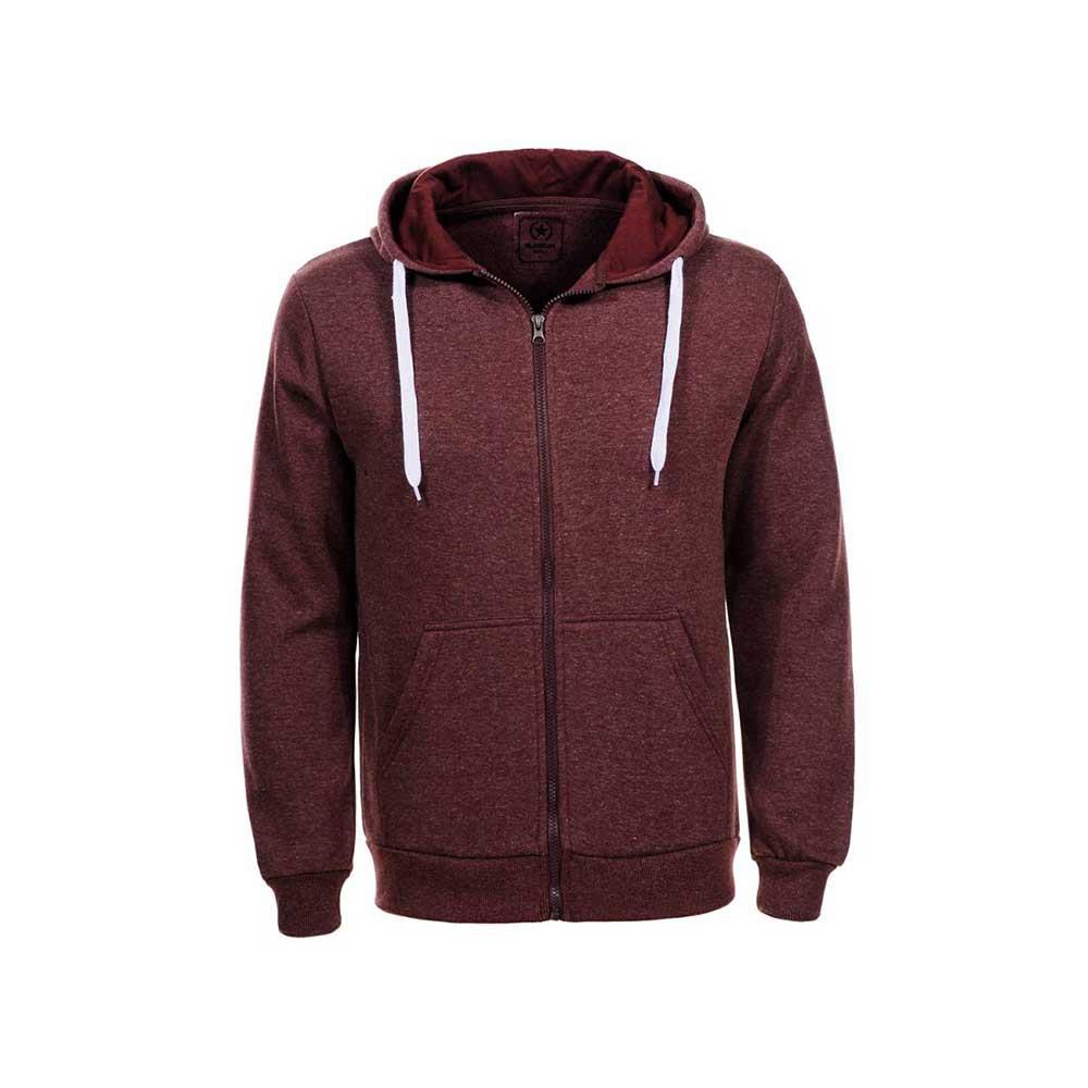 New Men Pullover Winter Warm Collar Cap Zipper Hoodies Tracksuit Fashion Hoodies Size XXL - Burgundy