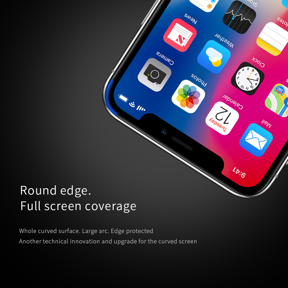 NILLKIN XD CP+MAX Tempered Glass Film for iPhone XS Max 6.5 Inch Explosion-proof Screen Protector - Black