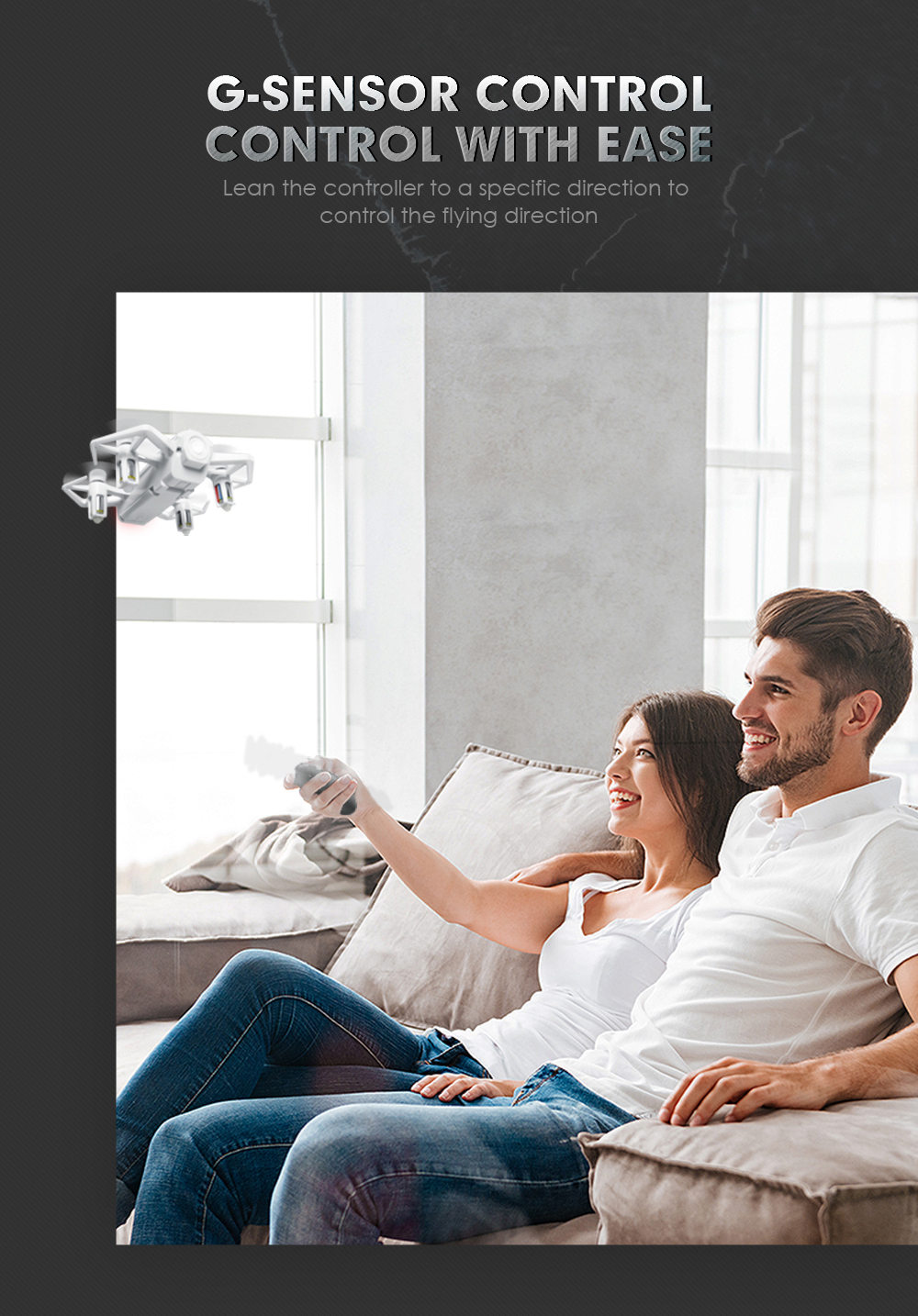 JJRC H63 BABY CRAB 2.4G RC Quadcopter with Gravity Sensor Control Altitude Hold Mode RTF - White