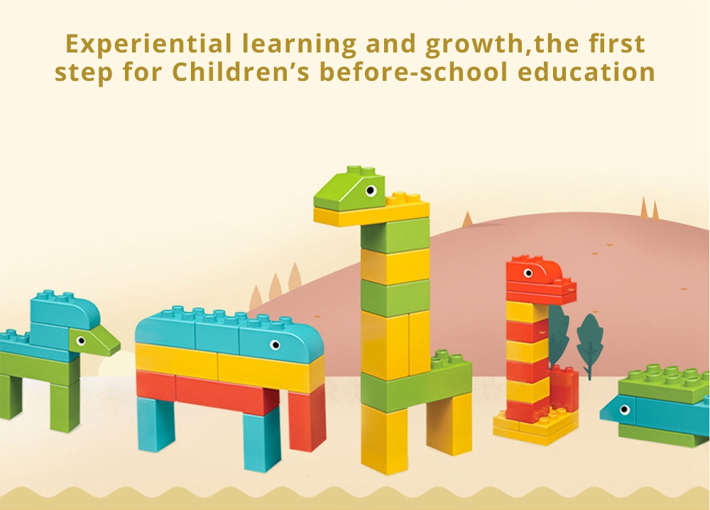 Mitu Large Grain Building Blocks Children Animal Paradise Motivating Imagination - Colorful