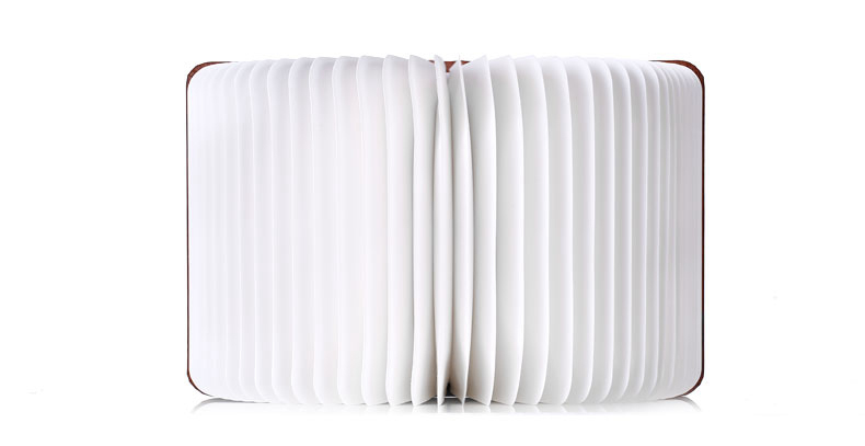 Walnut Foldable Book Shaped LED Night Light USB Book Bedside Lamp - Warm Light