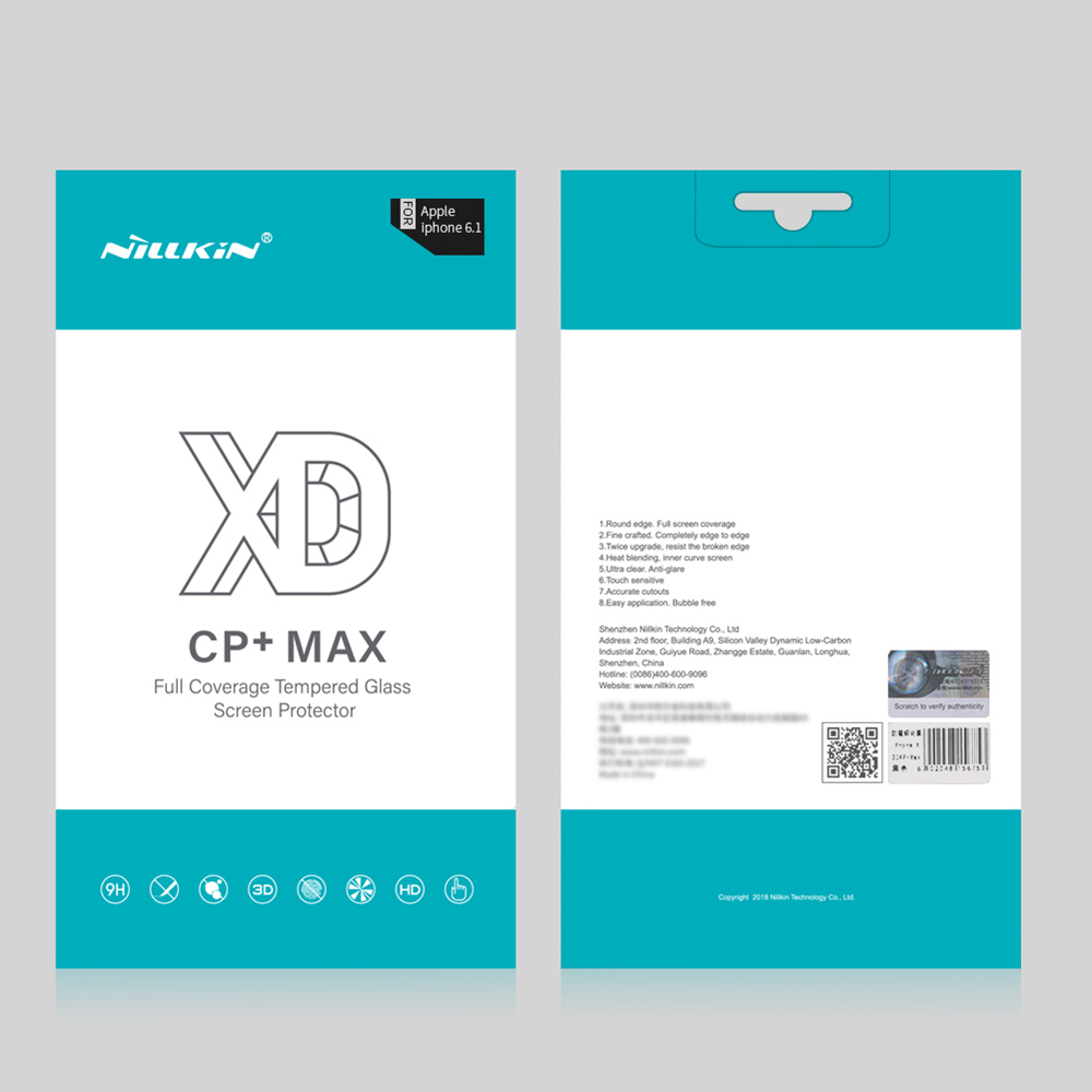 NILLKIN XD CP+MAX Tempered Glass Film for iPhone XS Max 6.5 Inch Explosion-proof Screen Protector - Black