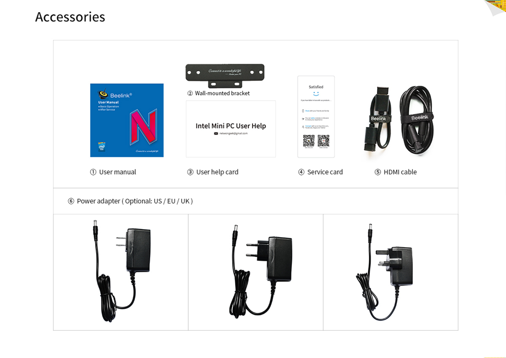 Beelink N41 Intel Gemini Lake N4100 6GB LPDDR4 128GB SSD Windows 10 Mini PC Dual Band WIFI Gigabit LAN Bluetooth USB3.0 HDMI*2