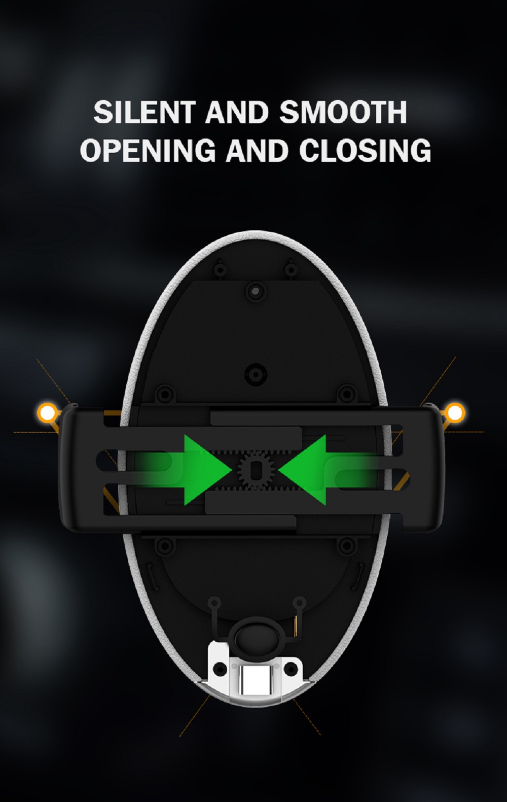 Smart Wireless Car Charger Mount Fast Charging Air Vent Phone Holder For 4.0-6.5 Inch Smartphone - Black