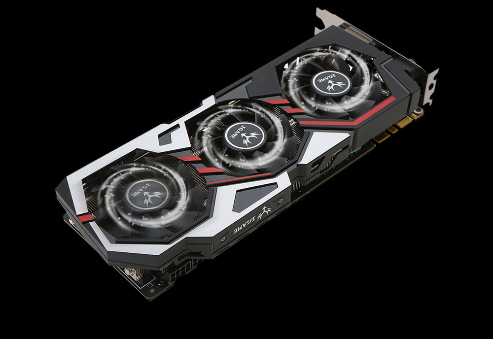 Colorful iGame GeForce GTX1070Ti Vulcan U Top Video Graphics Card 1607MHz 8GB GDDR5 8Gbps/256Bit 2DP+2HDMI+DVI - Black