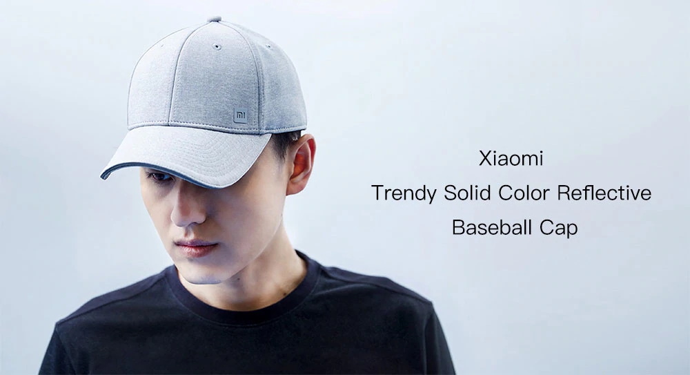 Xiaomi Youpin Trendy Solid Color Sweat Absorption Non-deformed Reflective Baseball Cap Hip Hop Hat Black