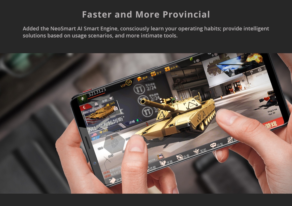 Nubia Red Magic 6.0 Inch FHD Screen 4G LTE Gaming Smartphone Snapdragon 835 6GB 64GB 24.0MP Camera Android 8.1 OS Type-C Touch ID OTG - Black