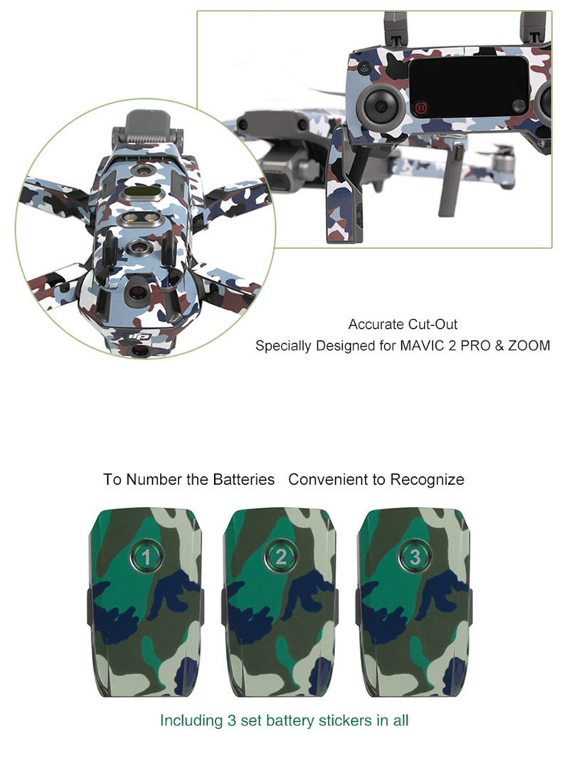 Sunnylife PVC Stickers for DJI Mavic 2 Pro/Zoom RC Drone - Individual Scrawl