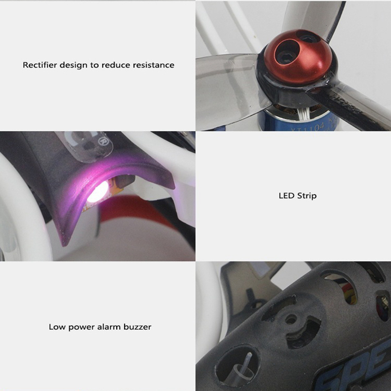 KINGKONG/LDARC ET115 3S FPV Racing Drone F3 FC OSD 12A BLHELI_S 4 In 1 ESC 5.8G 16CH VTX Frsky Receiver - BNF