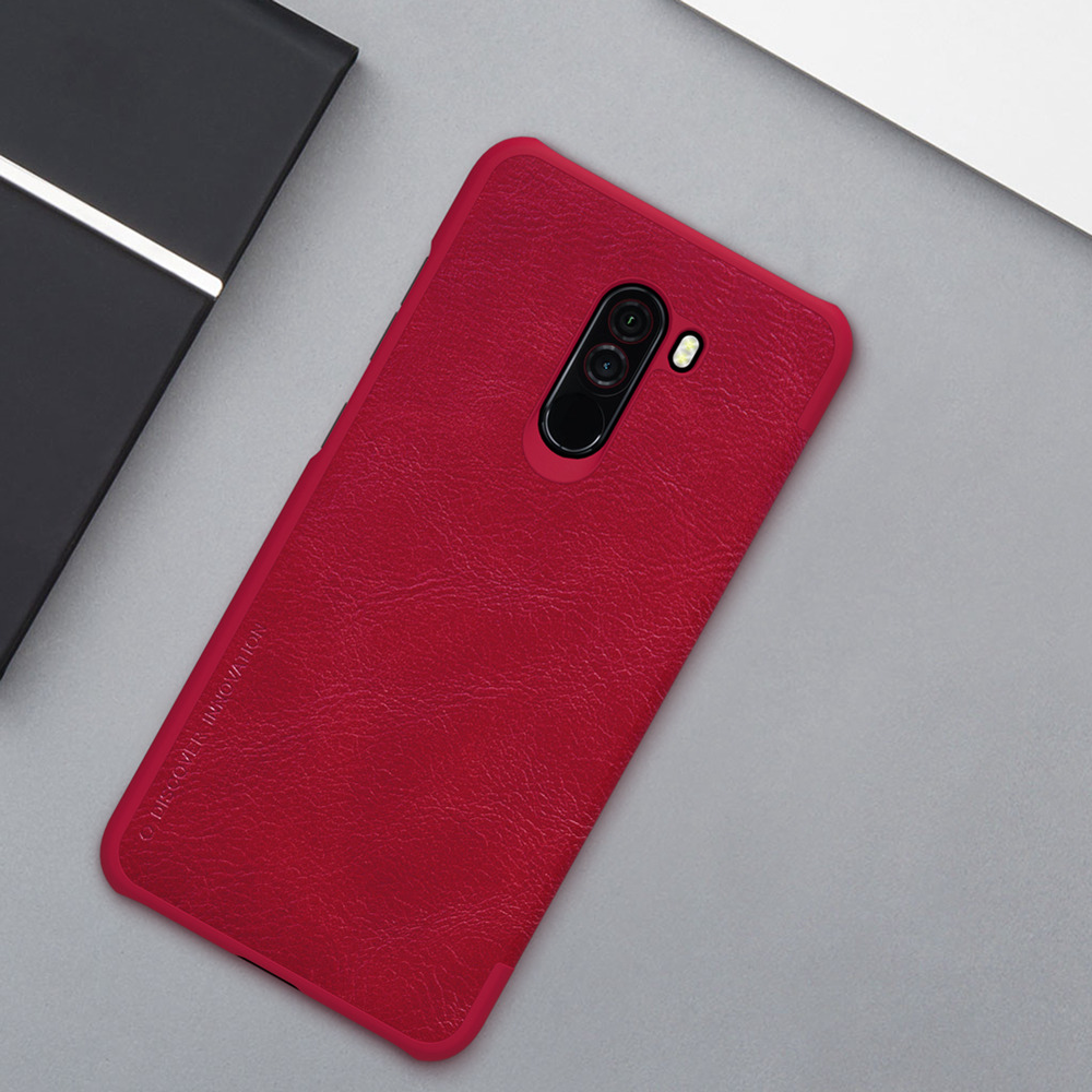 Nillkin Leather Phone Case For Xiaomi Pocophone F1 Poco F1 Black