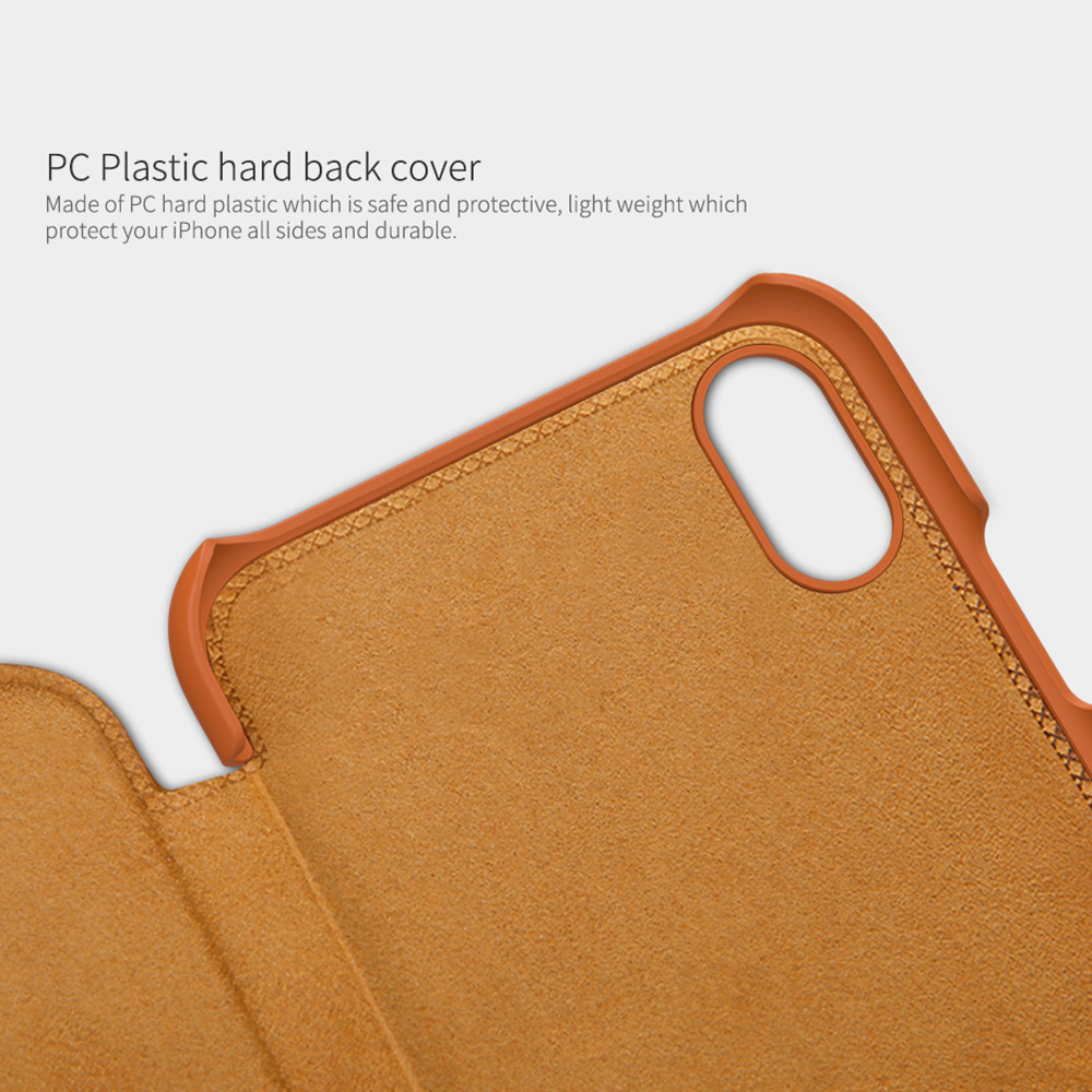 NILLKIN Protective Leather Phone Case for iPhone XR 6.1 Inch Protective Back Cover - Brown