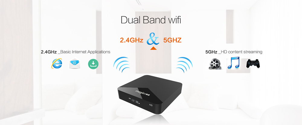 MAGICSEE N5 Android 7.1 Amlogic S905X 2GB/16GB 4K TV Box LED Display AC WIFI Bluetooth LAN