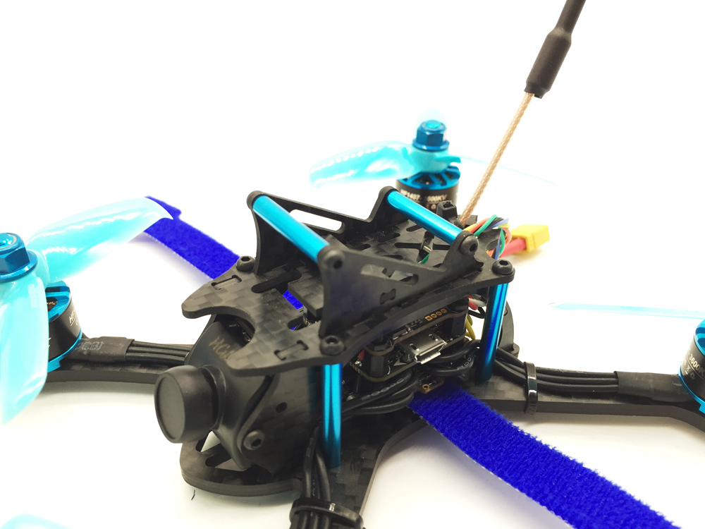 HGLRC XJB-145MM FPV Racing Drone F4 V2 FC OSD 28A 2-4S Blheli_S BB2 4In1 ESC 5.8G 48CH VTX Frsky XM+ Receiver BNF - Blue