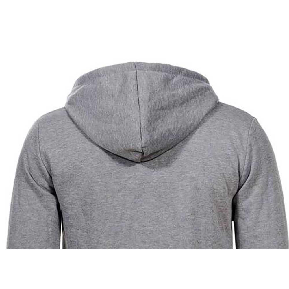 Men Autumn Zipper Hoodie Sweatshirt Outdoor Sports Style Leisure Loose Long-sleeve Coat Size 2XL - Light Gray