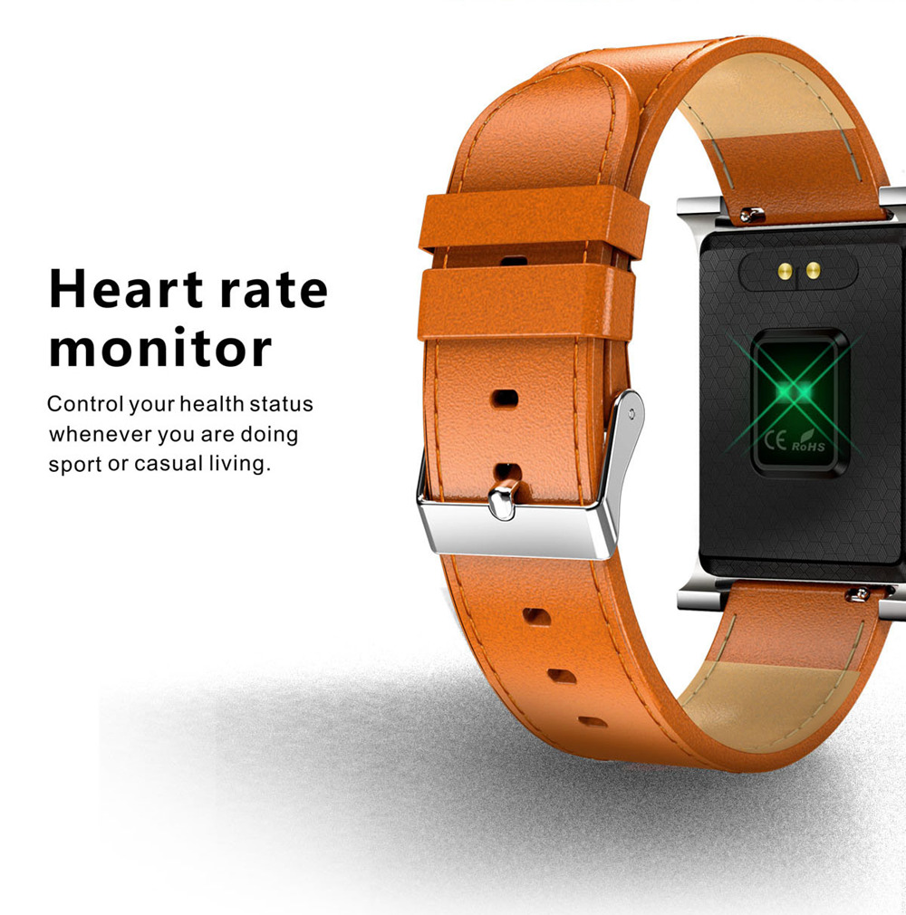 K6 Sports Smart Watch 1.3 Inch IPS Screen Heart Rate / Blood Pressure Monitor IP68 Waterproof - Black Case + Steel Strap