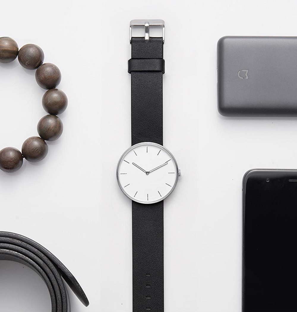 Xiaomi TwentySeventeen Unisex Quartz Watch Luminous Pointer Leather Strap - Black