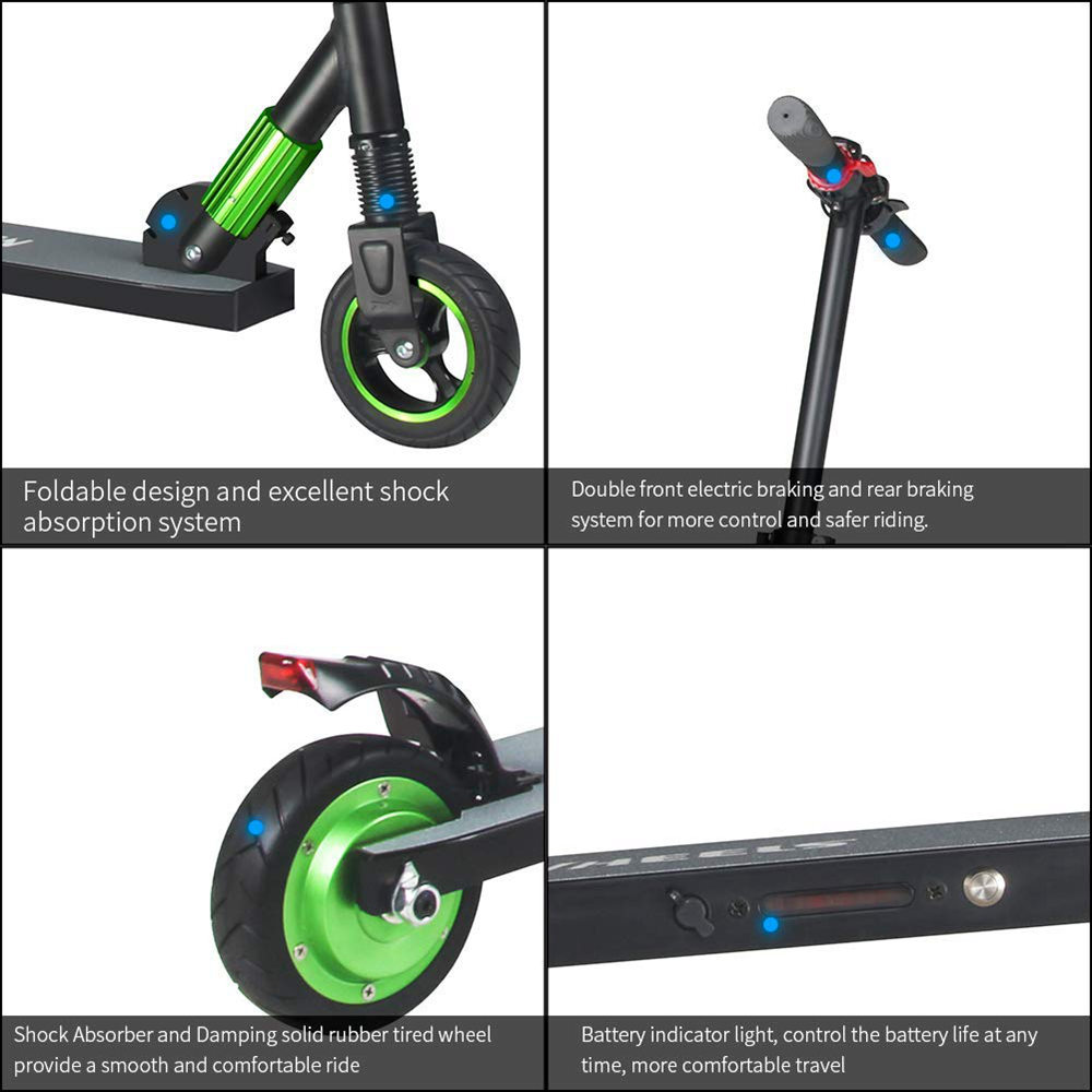 [DE Stock] Megawheels S1-2 Portable Folding Electric Scooter 250W Motor 23km/h Micro-Electronic Braking System - Green