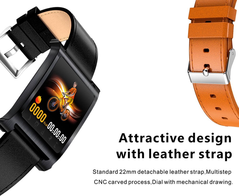 K6 Sports Smart Watch 1.3 Inch IPS Screen Heart Rate / Blood Pressure Monitor IP68 Waterproof - Black Case + Steel Strap