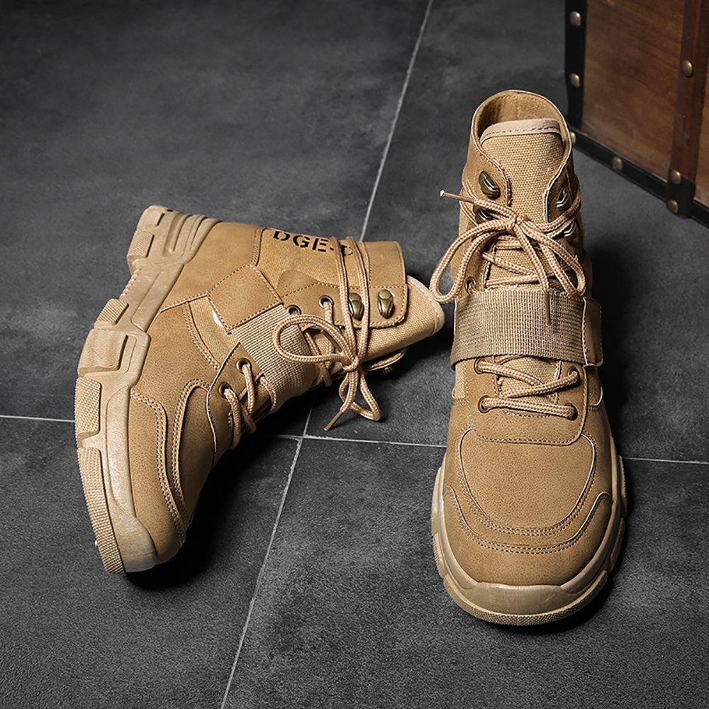 S2802 Men's Casual Martin Boots Sports Shoes Rubber Sole EU39.5 - Khaki