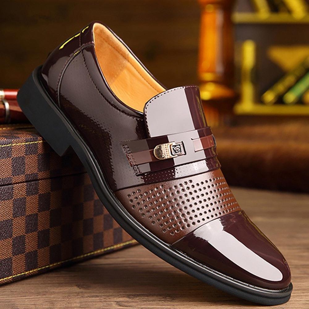XA003 Men Business Leather Shoes Stylish Comfortable Casual Shoes EU 43.5 - Black