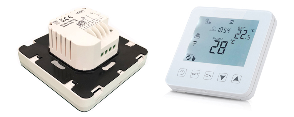 LCD Temperature Controller for Gas Boiler (Works with Amazon Alexa Google Assistant) - White